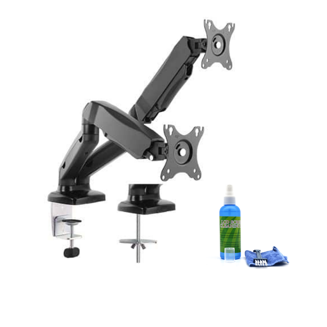 Soporte Escritorio De Mesa Para TV/Monitor Para Dos Pantallas De 17" A 30" Flexigas + Kit Limpiador Pantallas